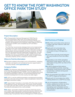 TDM Plan for Fort Washington Office Park Information Brochure