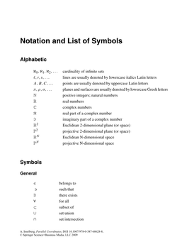 12 Notation and List of Symbols