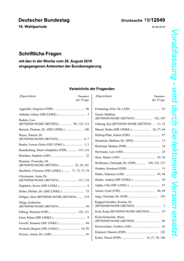 Deutscher Bundestag Drucksache 19/12849 30.08.2019 19