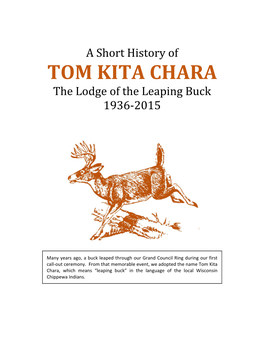 TOM KITA CHARA the Lodge of the Leaping Buck 1936-2015