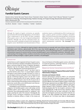 Familial Gastric Cancers (2015)