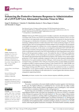 Enhancing the Protective Immune Response to Administration of a LIVP-GFP Live Attenuated Vaccinia Virus to Mice