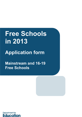 Free Schools in 2013