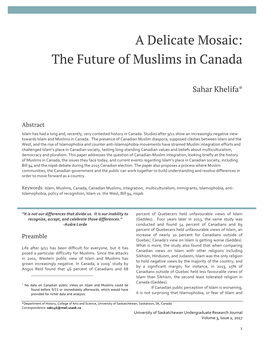 The Future of Muslims in Canada