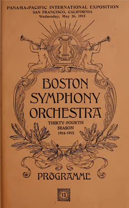 Boston Symphony Orchestra Concert Programs, Season 34, May 14 To