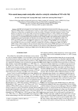 Wire-Mesh Honeycomb Catalysts for Selective Catalytic Reduction of NO with NH3