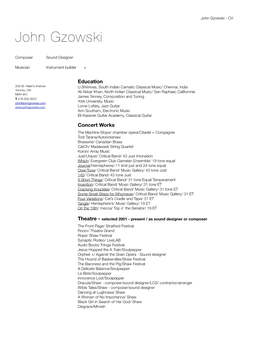 John Gzowski CV.Pages