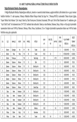 Muğla Büyükşehir Belediye Başkanlığından