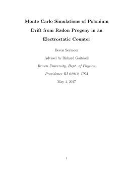 Monte Carlo Simulations of Polonium Drift from Radon Progeny in an Electrostatic Counter