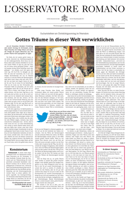 Gottes Träume in Dieser Welt Verwirklichen