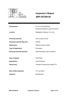 Inspector's Report ABP-307200-20