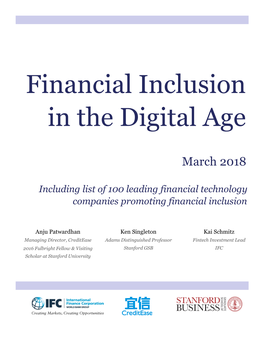 Financial Inclusion in the Digital Age