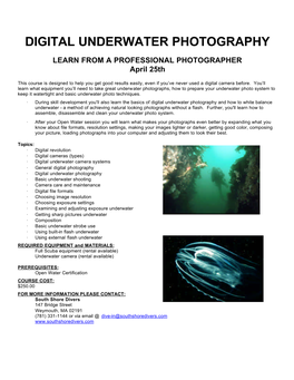 Digital Underwater Photography