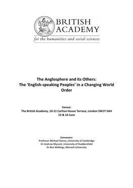 The Anglosphere and Its Others: the ‘English‐Speaking Peoples’ in a Changing World Order