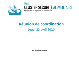 Réunion De Coordination Jeudi 23 Avril 2020