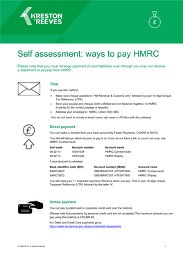 Ways to Pay HMRC