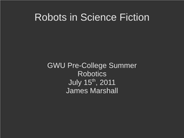 Robots in Science Fiction