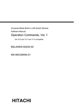 Compute Blade Built-In LAN Switch Module Software Manual Operation Commands, Vol