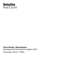 First Street, Manchester Development Framework Update 2018 November 2018 - FINAL First Street, Manchester