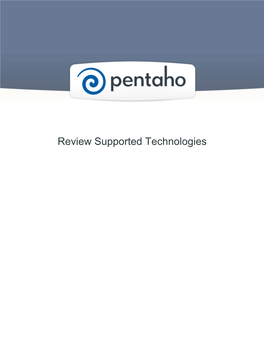 Review Supported Technologies