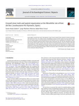 Ground Stone Tools and Spatial Organization at the Mesolithic Site of Font Del Ros (Southeastern Pre-Pyrenees, Spain)