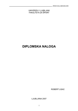 Robert Lisac, Diplomsko Delo