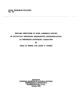 Rhodophyta, Rhodomelaceae): an Important Systematic Character by Celia M