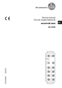 Device Manual IO-Link Master Ethercat AL1030