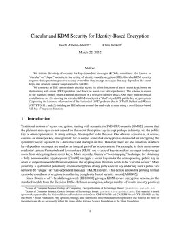 Circular and KDM Security for Identity-Based Encryption