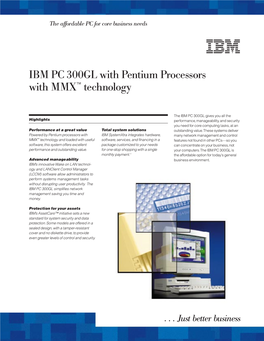 IBM PC 300GL with Pentium Processors with MMX™ Technology