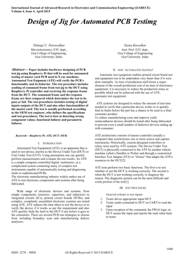 Design of Jig for Automated PCB Testimg