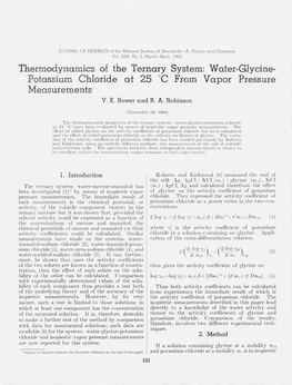 Water-Glycine-Potassium Chloride at 25 ?C from Vapor Pressure