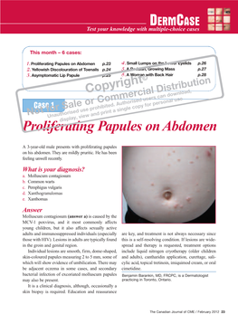 Proliferating Papules on Abdomen