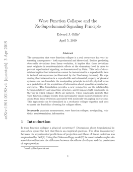 Wave Function Collapse and the No-Superluminal-Signaling Principle