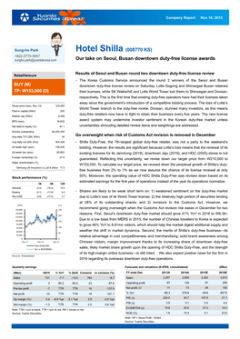 Hotel Shilla (008770 KS)
