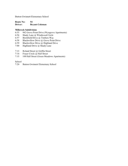 Button Gwinnett Elementary Bus Routes