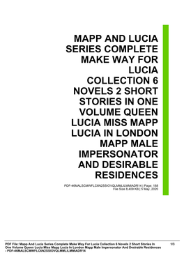 Mapp and Lucia Series Complete Make Way for Lucia Collection 6