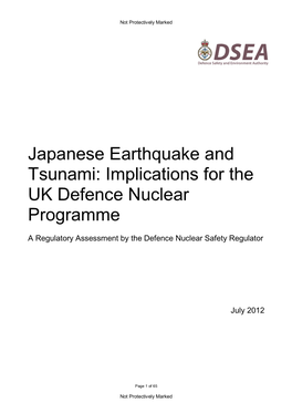 Japanese Earthquake and Tsunami: Implications for the UK Defence Nuclear Programme