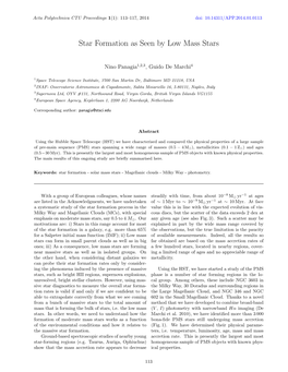 Star Formation As Seen by Low Mass Stars