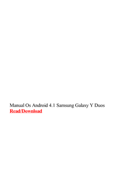 Manual Os Android 4.1 Samsung Galaxy Y Duos