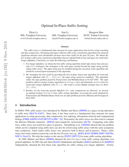 Optimal In-Place Suffix Sorting