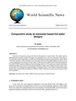 Comparative Study on Transistor Based Full Adder Designs