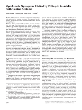 Optokinetic Nystagmus Elicited by Filling-In in Adults with Central Scotoma