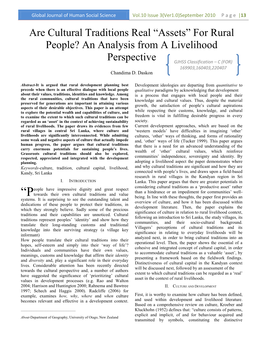 Global Journal of Human Social Science Vol.10 Issue 3(Ver1.0)September 2010 P a G E |13