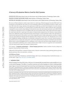 A Survey of Evaluation Metrics Used for NLG Systems