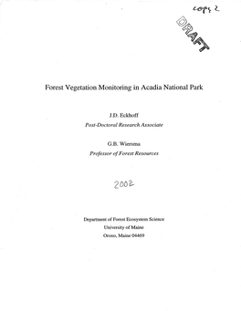 Forest Vegetation Monitoring in Acadia National Park