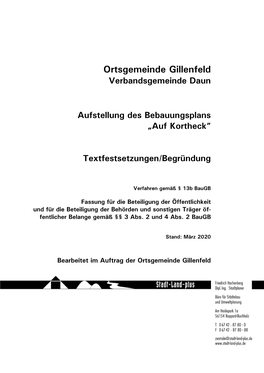 Ortsgemeinde Gillenfeld Verbandsgemeinde Daun