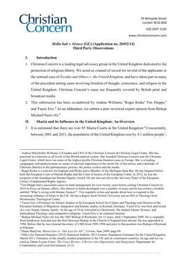 Molla Sali V. Greece [GC] (Application No. 20452/14) Third Party Observations