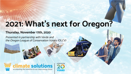 2021: What's Next for Oregon?
