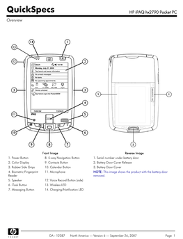 HP Ipaq Hx2790 Pocket PC Overview